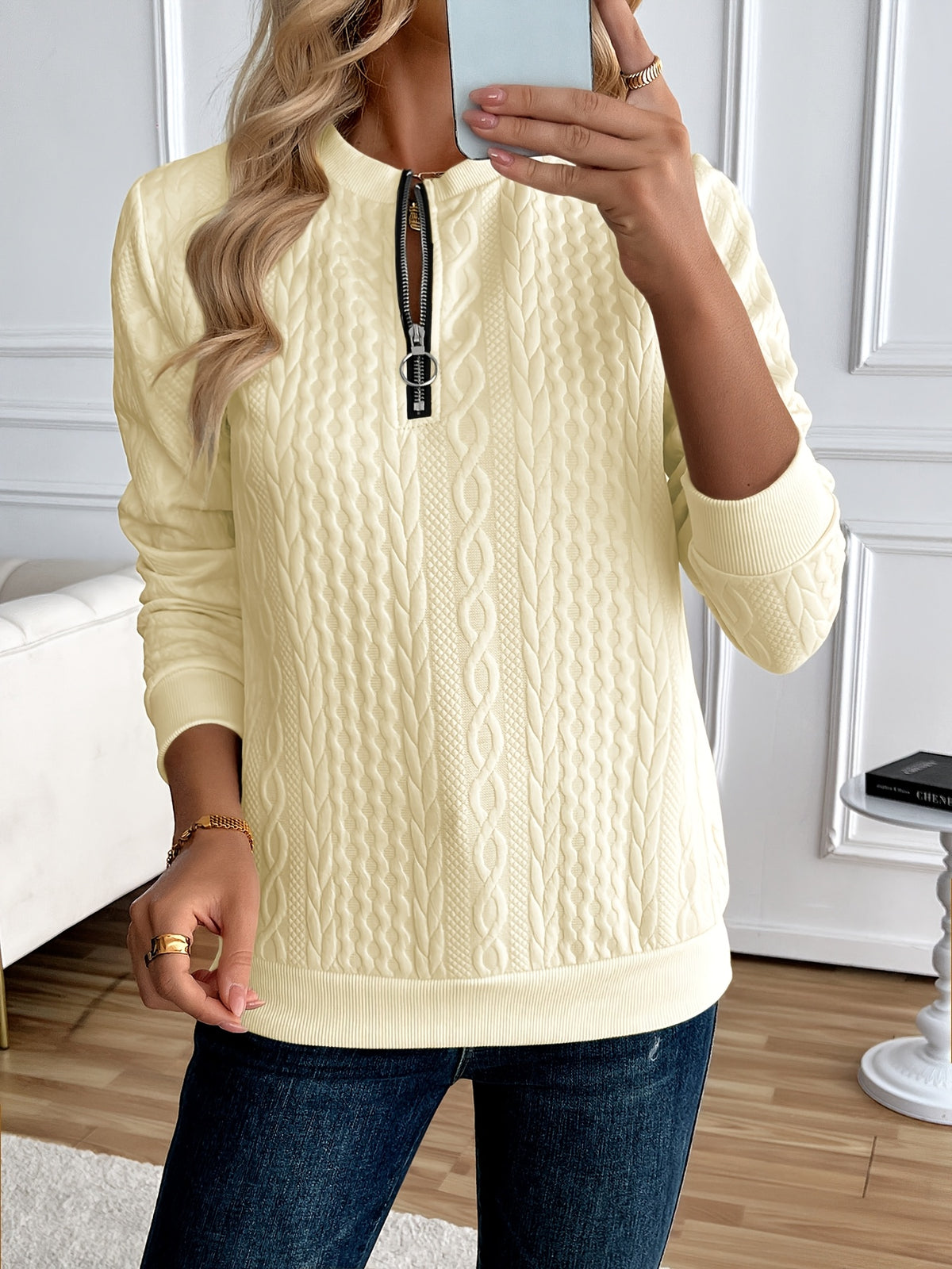 Inés | Sudadera de Media Cremallera