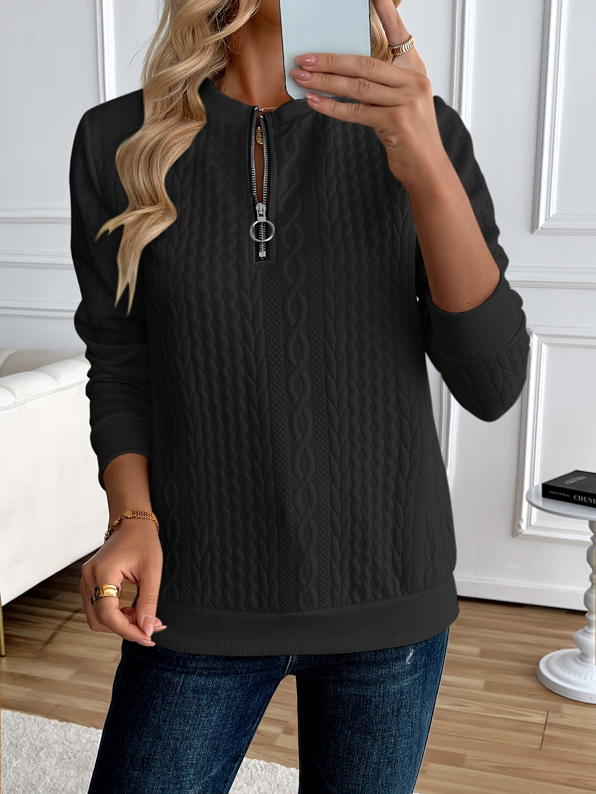 Inés | Sudadera de Media Cremallera