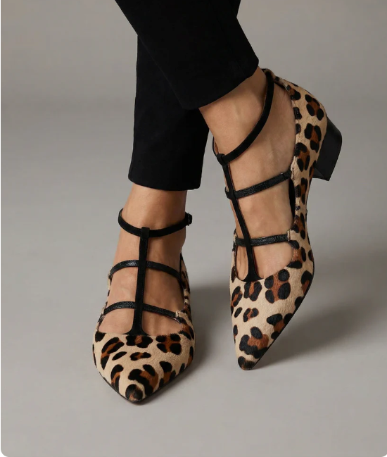 FRANCA | Zapatos de Tacón con Tira Leopardo