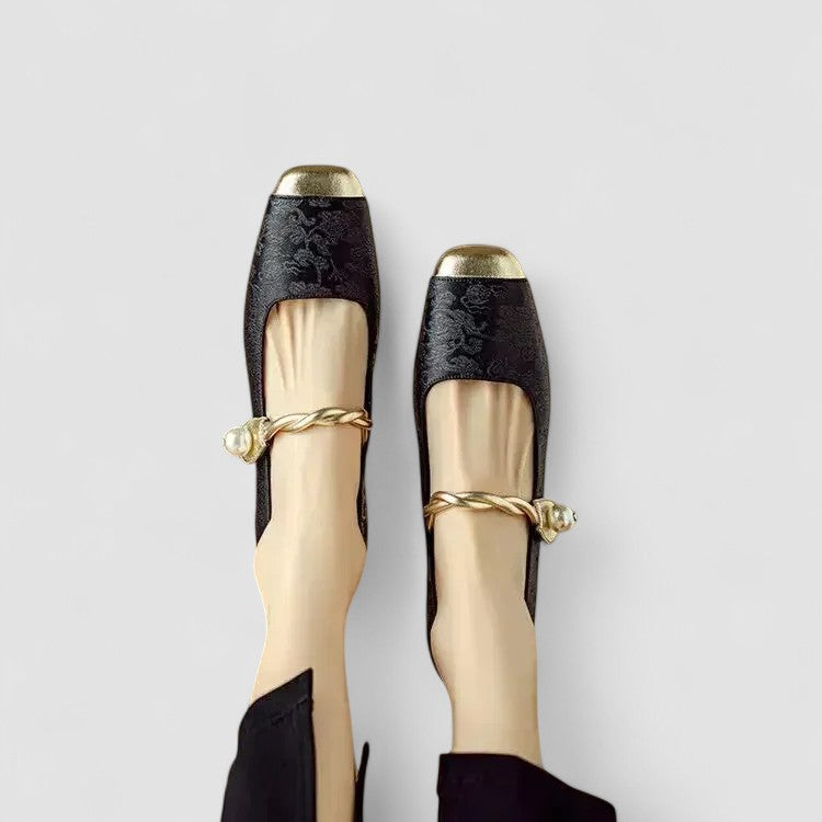 CAMILLE | ZAPATOS MERCEDITAS SATINADOS CON TACÓN JOYA
