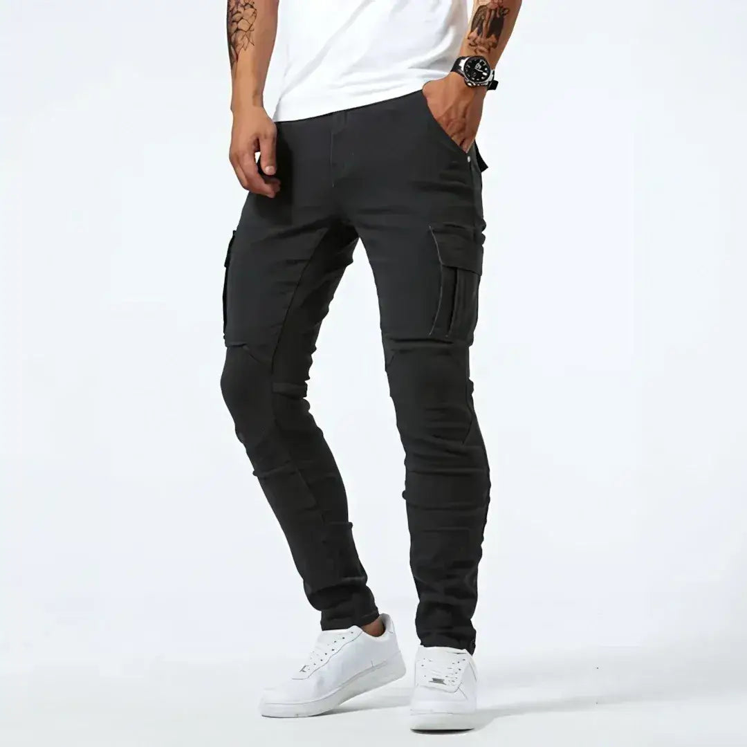 Jeans Cargo de Denim Elástico