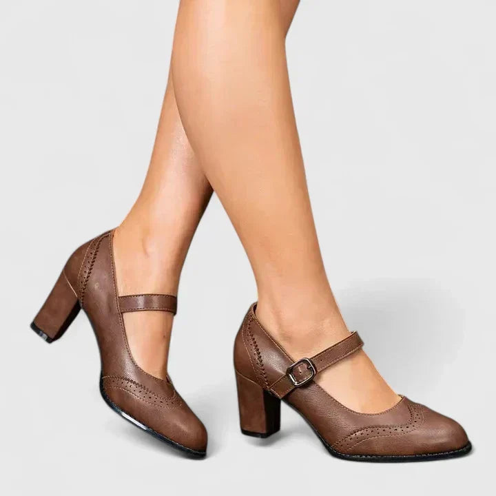 BRIGITTE | ZAPATOS MERCEDITAS CON TACÓN BLOQUE