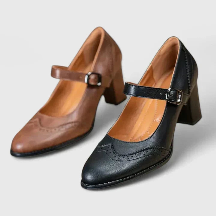 BRIGITTE | ZAPATOS MERCEDITAS CON TACÓN BLOQUE