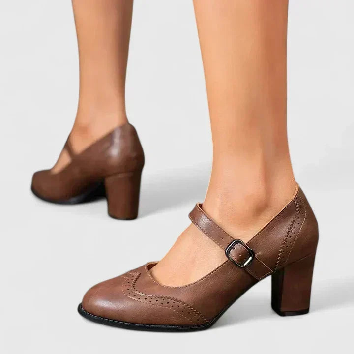BRIGITTE | ZAPATOS MERCEDITAS CON TACÓN BLOQUE