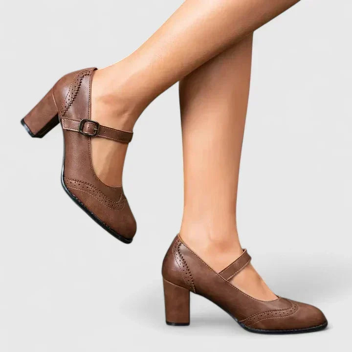 BRIGITTE | ZAPATOS MERCEDITAS CON TACÓN BLOQUE