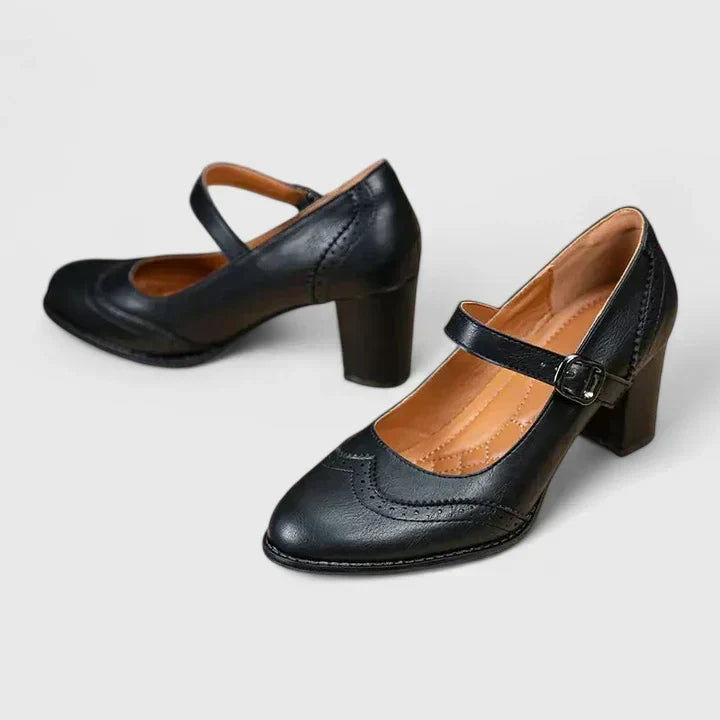 BRIGITTE | ZAPATOS MERCEDITAS CON TACÓN BLOQUE