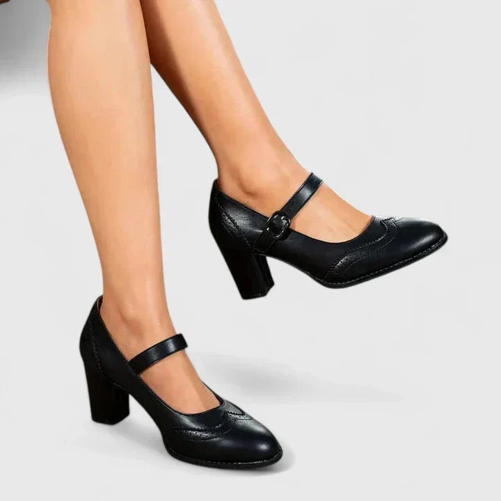 BRIGITTE | ZAPATOS MERCEDITAS CON TACÓN BLOQUE