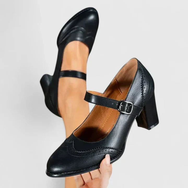 BRIGITTE | ZAPATOS MERCEDITAS CON TACÓN BLOQUE