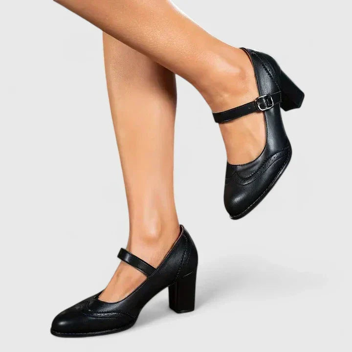 BRIGITTE | ZAPATOS MERCEDITAS CON TACÓN BLOQUE