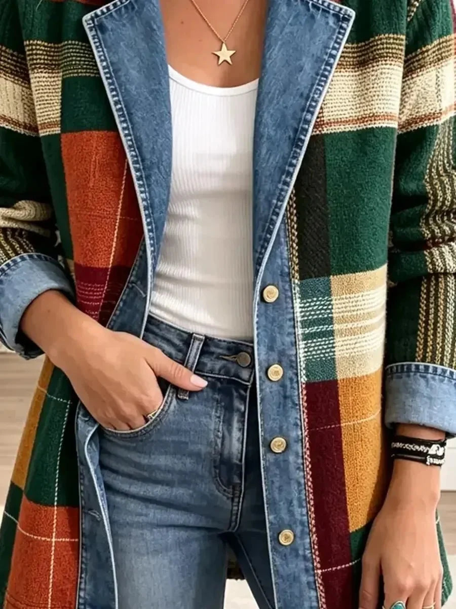 Ella | Chaqueta Denim de Cuadros