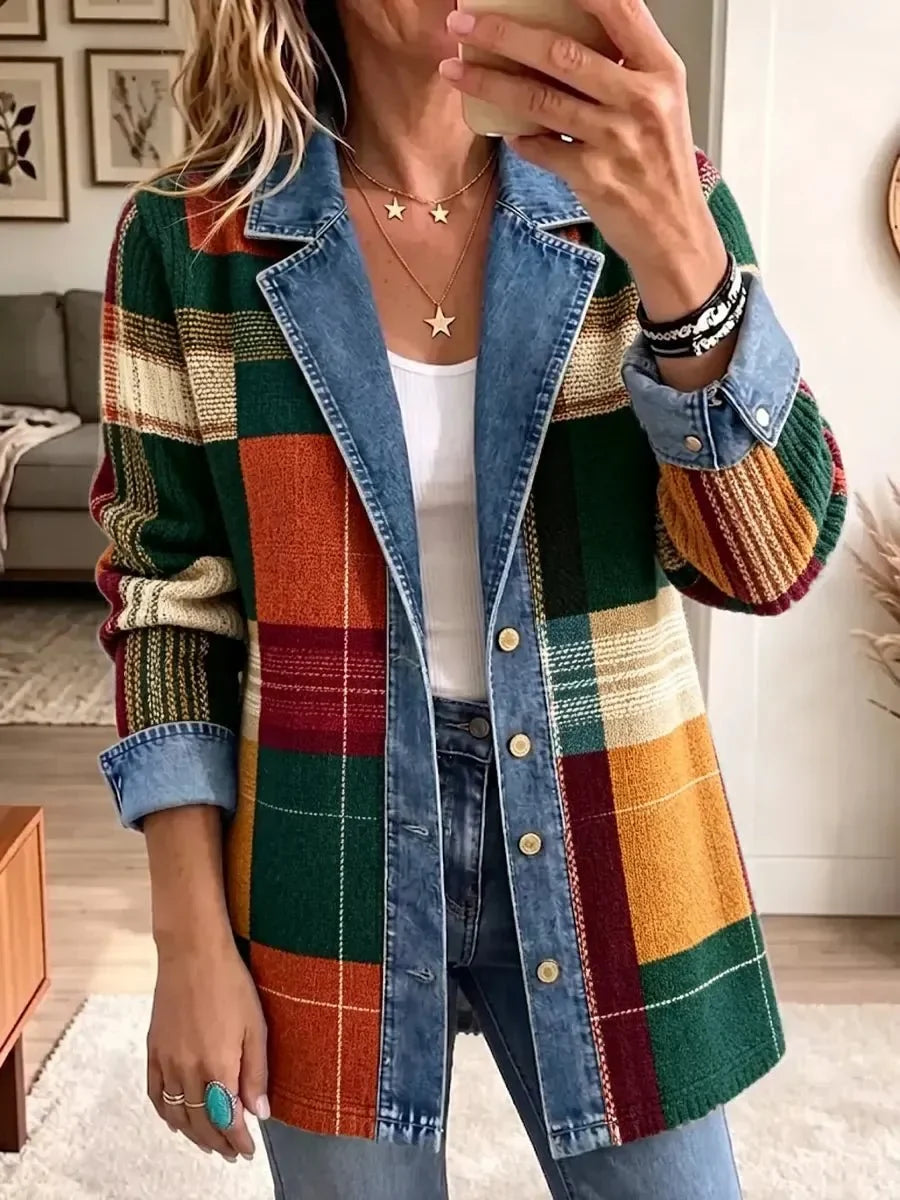 Ella | Chaqueta Denim de Cuadros