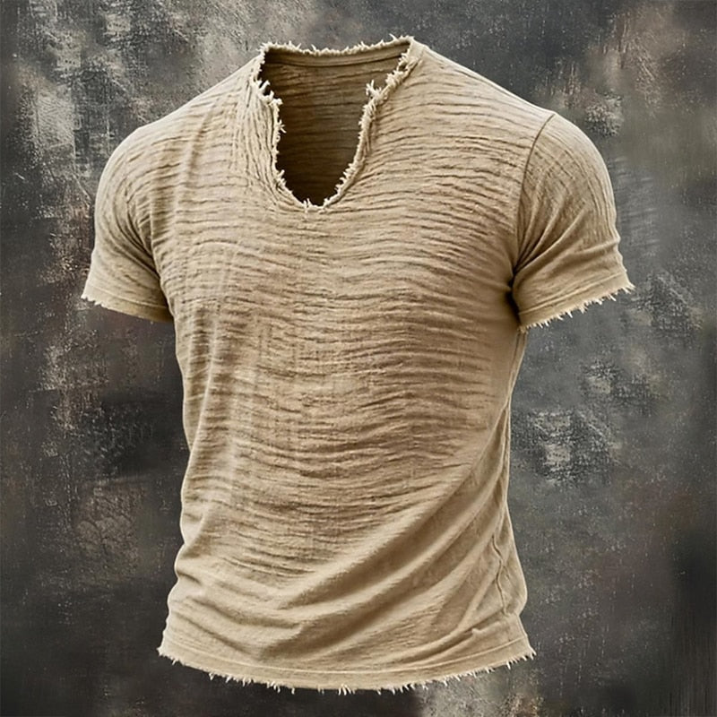 Camiseta vintage con cuello en V