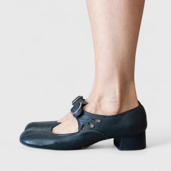 LÉA | ZAPATOS MERCEDITAS RETRO CON HEBILLA REDONDA