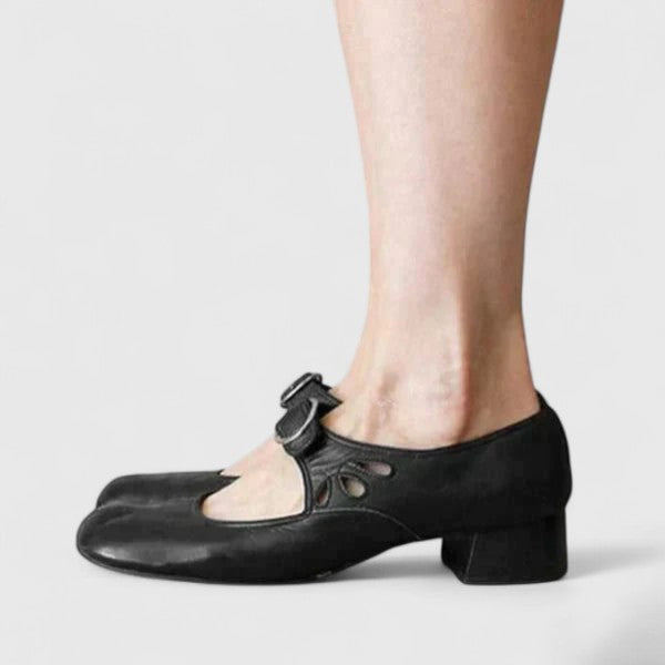 LÉA | ZAPATOS MERCEDITAS RETRO CON HEBILLA REDONDA