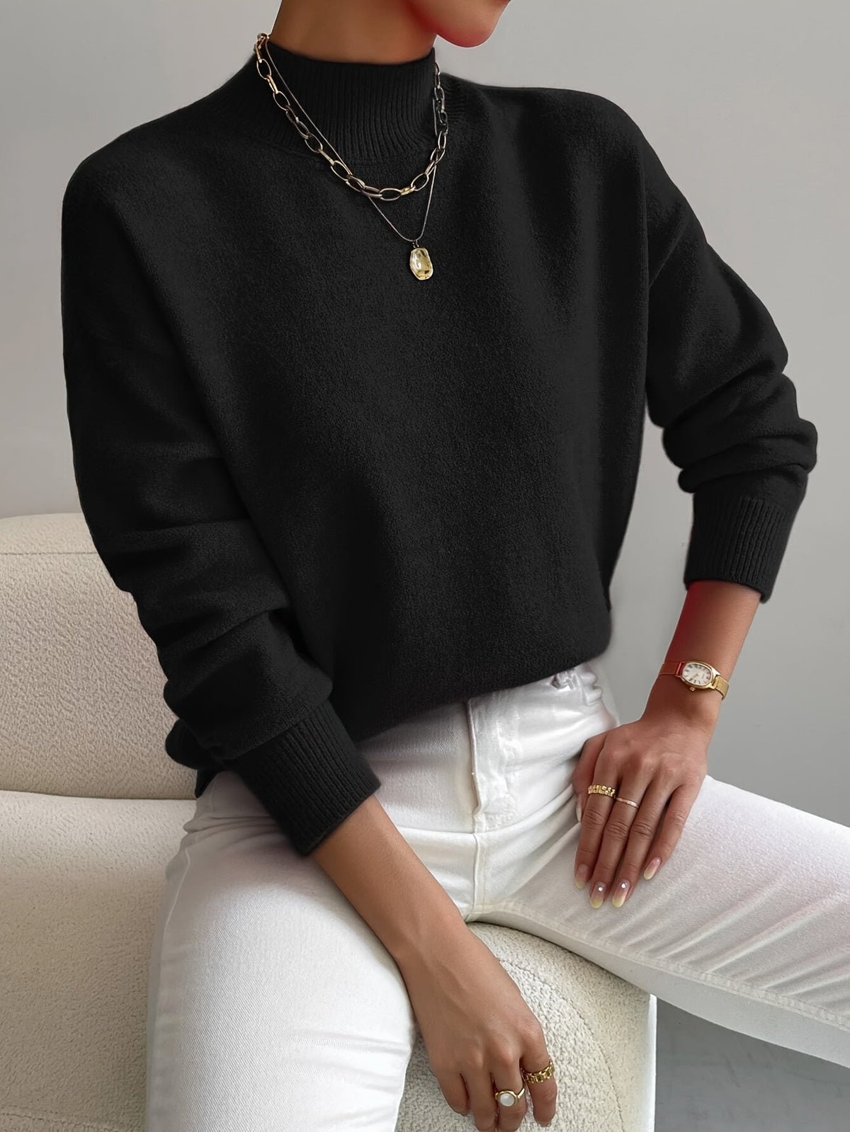 Christine | Suéter de Cuello Alto Suave