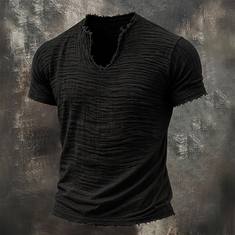 Camiseta vintage con cuello en V