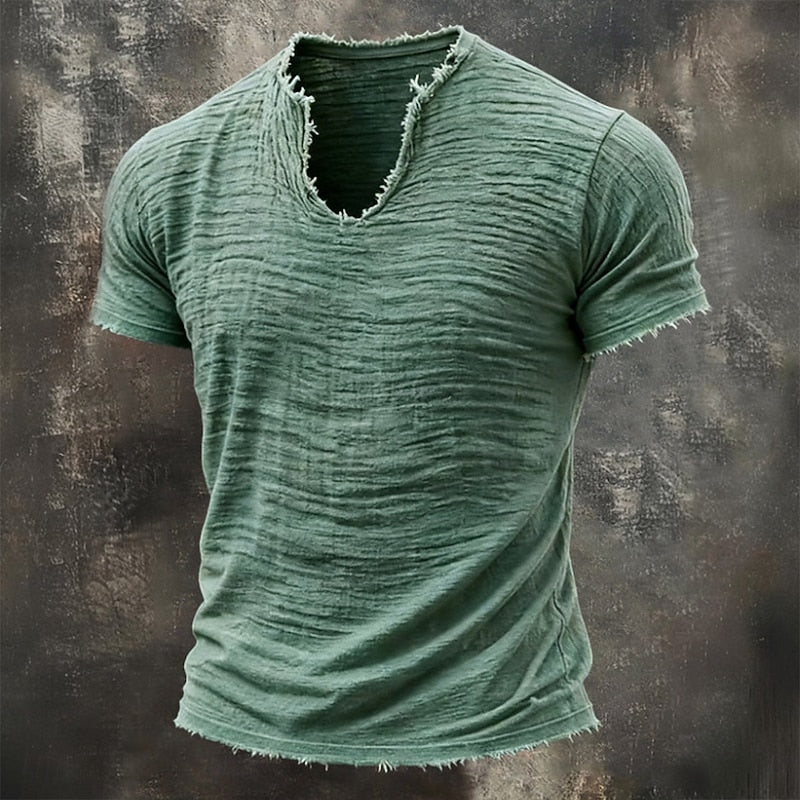 Camiseta vintage con cuello en V