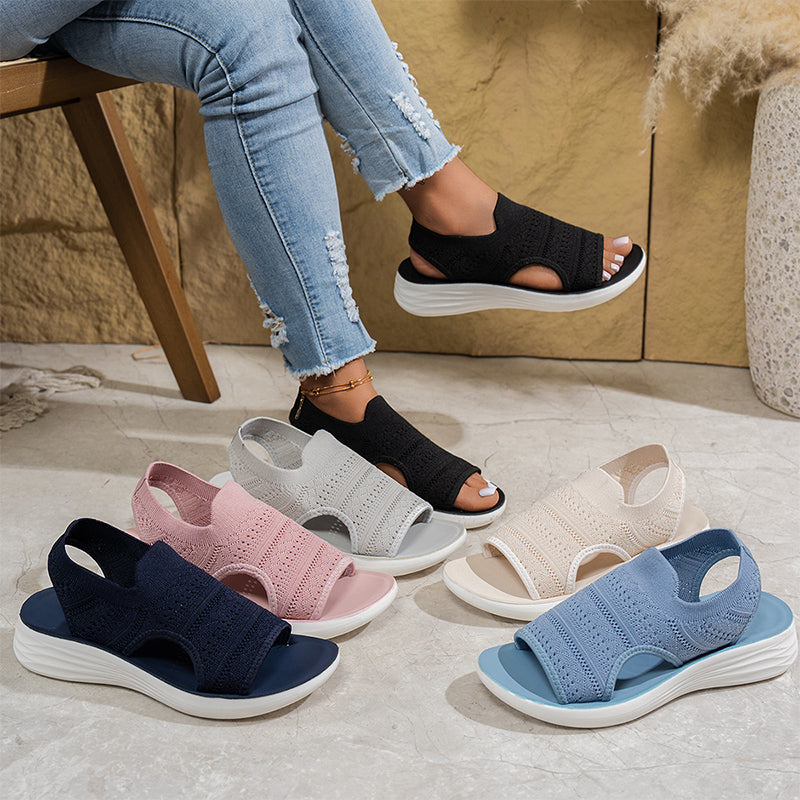 Zina | Sandalias con plataforma, de punto transpirable para mujer
