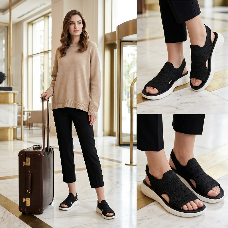 Zina | Sandalias con plataforma, de punto transpirable para mujer