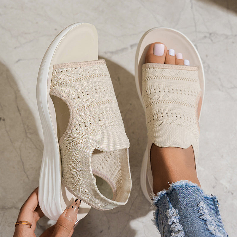 Zina | Sandalias con plataforma, de punto transpirable para mujer