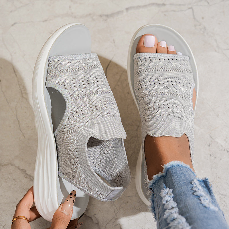 Zina | Sandalias con plataforma, de punto transpirable para mujer