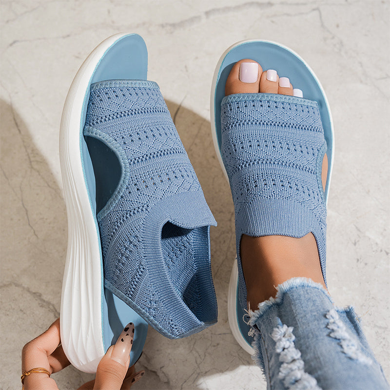 Zina | Sandalias con plataforma, de punto transpirable para mujer