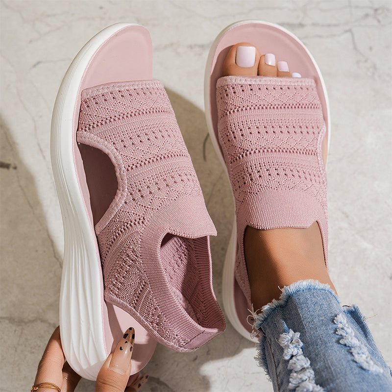 Zina | Sandalias con plataforma, de punto transpirable para mujer