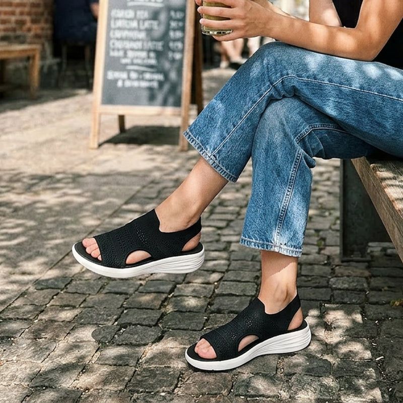 Zina | Sandalias con plataforma, de punto transpirable para mujer
