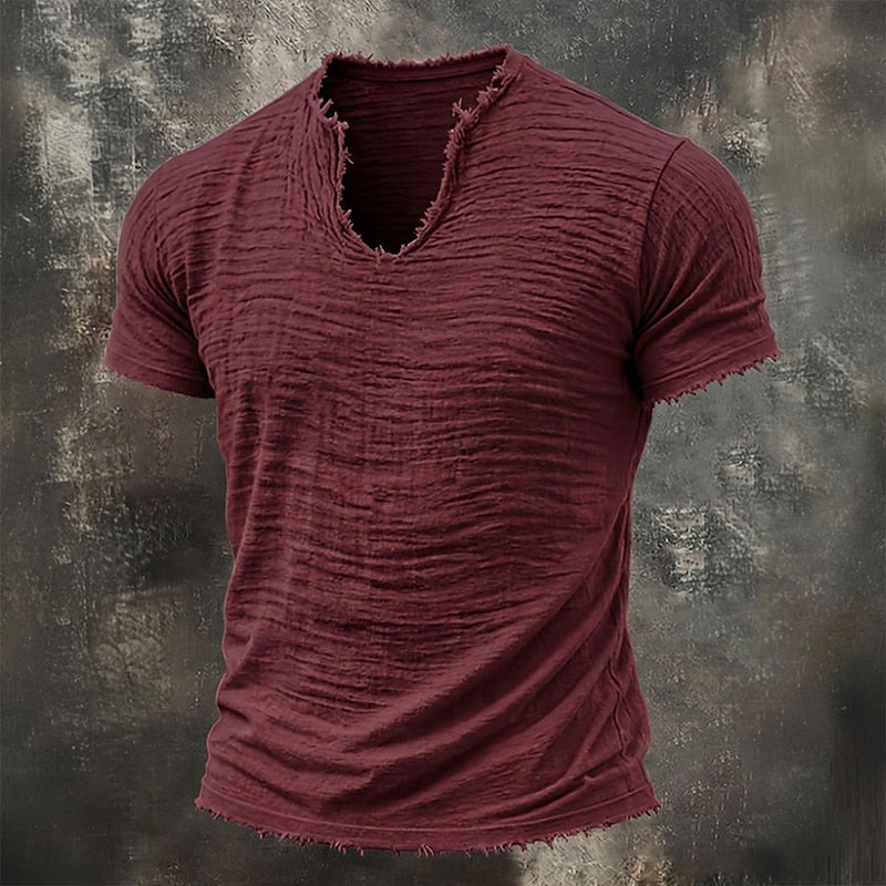 Camiseta vintage con cuello en V