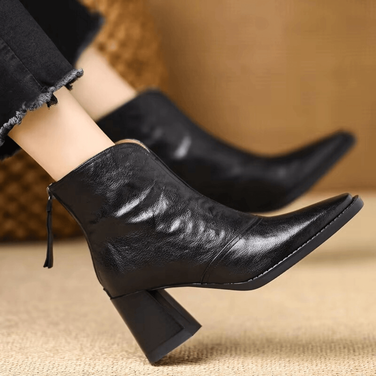 Norina | Botines de piel con tacón medio
