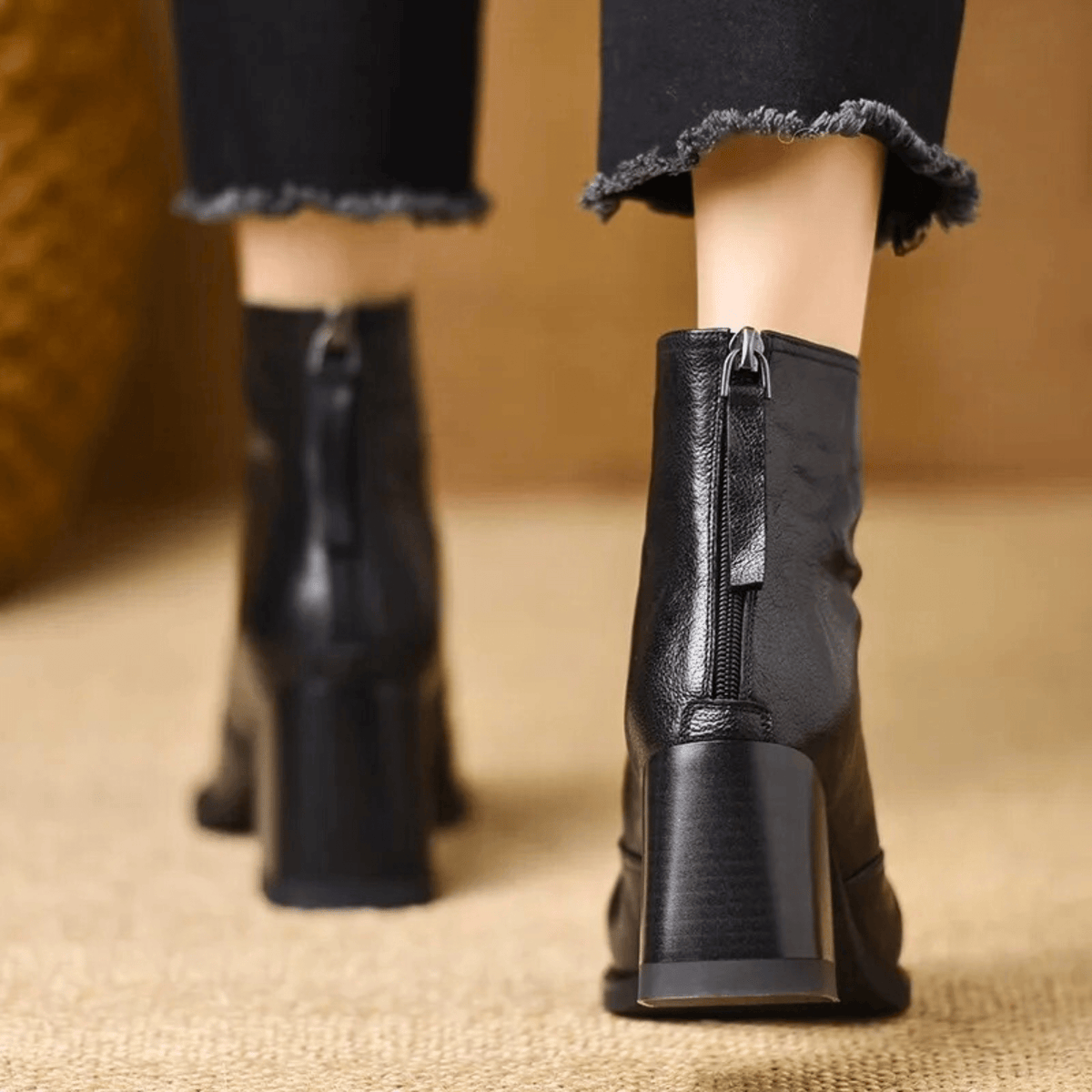 Norina | Botines de piel con tacón medio