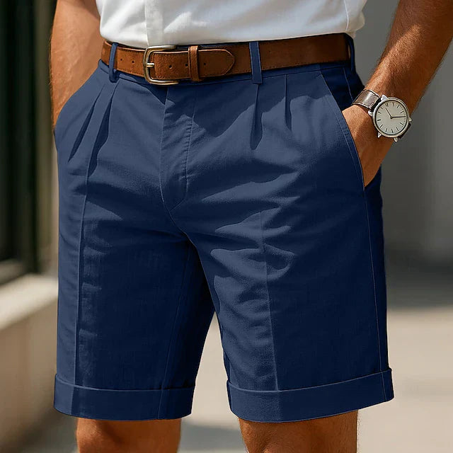 Enzo | Bermudas plisadas de lujo para hombre
