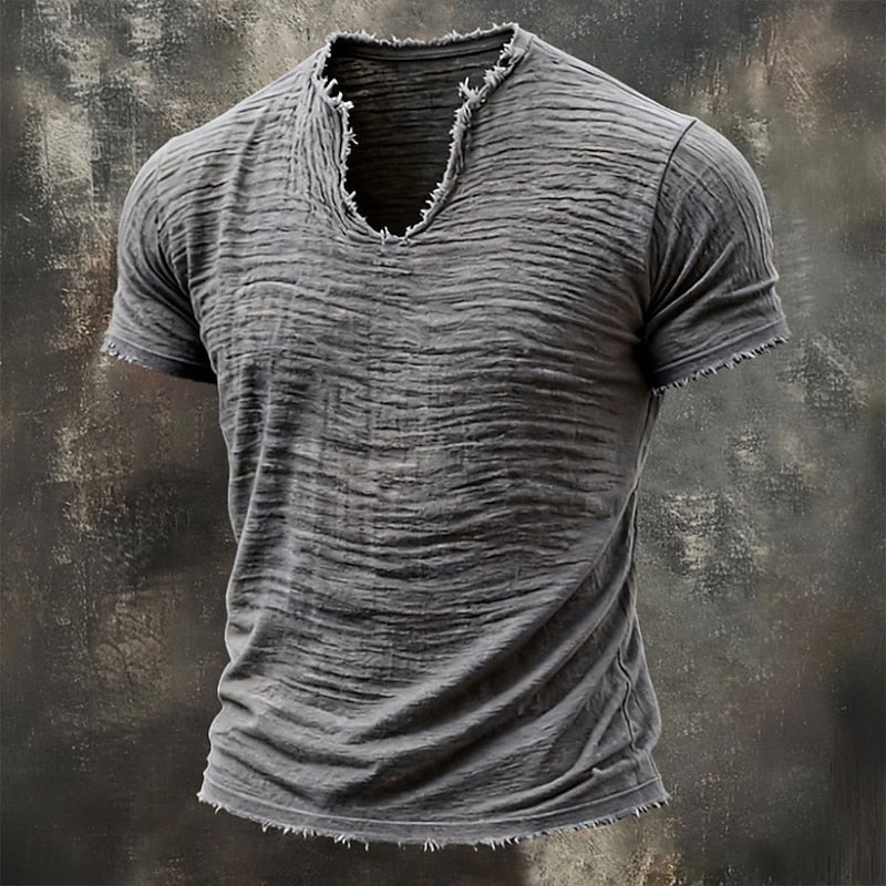 Camiseta vintage con cuello en V
